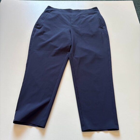 Athleta Endless High Rise Navy Blue Pant Stretch Travel Business Lightweight - Picture 10 of 11